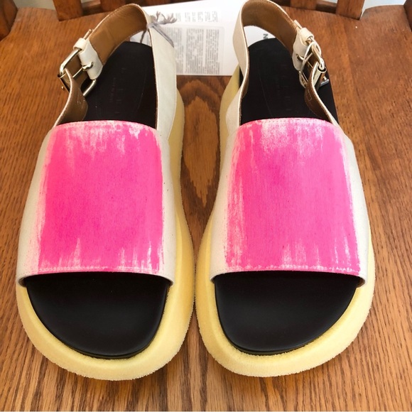 Marni Leather Beige/Hot Pink/Black Sandals, 39/8.5 - Picture 12 of 15